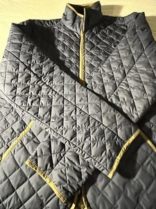 ✅NWOT men’s Brooks Brothers Jacket Coat Quilted Green Trimmed Navy Blue Size M - Picture 1 of 7