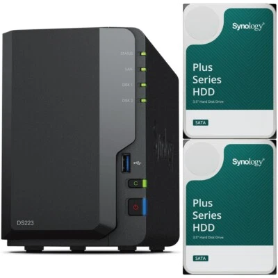 Synology DS223 2-Bay 2GB RAM 16TB (2x8TB) Synology Plus NAS Drives - Image 1 of 4