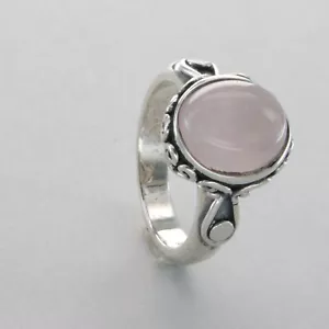 Anillo Ovalado Cuarzo Rosa - Varios Tamaños - PLATA ESTERLINA 925 #15e - Imagen 1 de 8