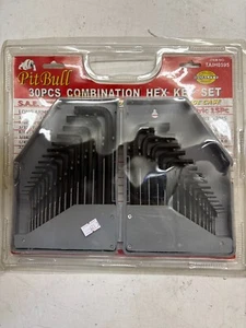 Pitbull TAIH0595 30 Piece Hex Key Set-NEW SAE and Metric with Case - Picture 1 of 3