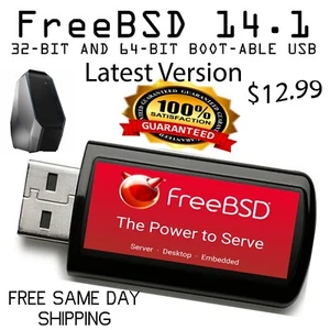 Free BSD 14.1 Linux Desktop Live/Installer MultiBoot USB - 64-bit and 32-bit - Picture 1 of 9