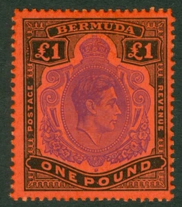 SG 121e Bermuda 1938. £1 hellviolett & schwarz, perf 13. Fein unmontiert postfrisch... - Bild 1 von 1
