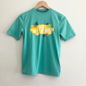 Vans Boy’s Rash Guard Teal Blue Green Sz S 8-10 Yrs Off the Wall Skateboarder - Picture 1 of 6