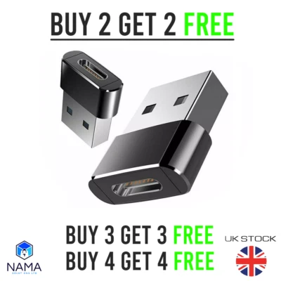 USB Type C Female to USB 3.1 Male Adapter Converter Charger for iPhone Android - Image 1 of 4