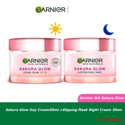 Garnier Set Sakura Glow Day Cream+Sleepping Mask Night Cream Bright,pinkish skin - Image 1 of 4
