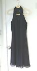 Ann Taylor Little Black Dress Halter Size 8 Polyester Sheer Skirt Keyhole back