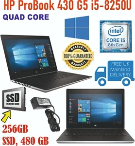 HP ProBook 430 G5 i5-8250U 8th Gen 1.60GHz 16GB RAM 256GB SSD Win 10 - Picture 1 of 7