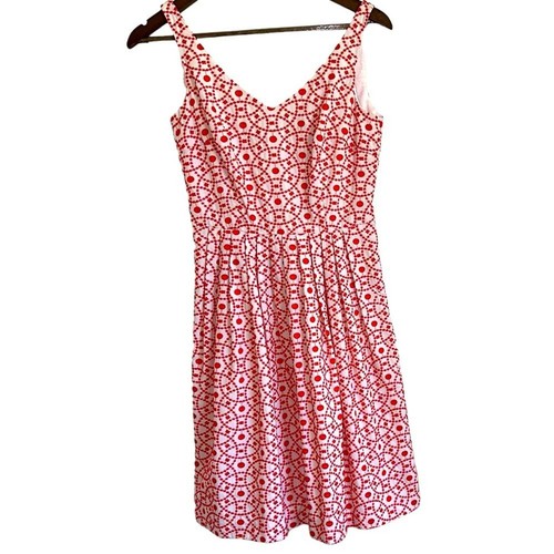 VALENTINO Abito donna Antonio Melani smanicato all over rosso ricamato vestibilità e svasato 0