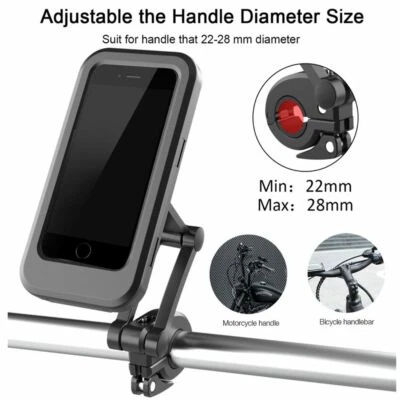 360° Bicycle Motor Bike Waterproof Phone Case Mount Holder For All Mobile Phones - Image 1 of 4