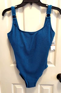 MICHAEL KORS Swimsuit ONE-PIECE Bathing suit Women's Size 12 Teal Gold Classic - Picture 1 of 13