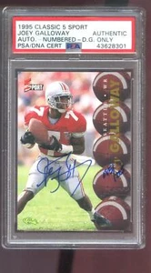 1995 Classic 5 Sport  Joey Galloway ROOKIE RC AUTO SIGNED Autograph Card PSA/DNA - Picture 1 of 2