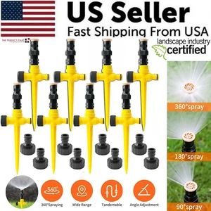 360° Rotation Auto Irrigation System Garden Lawn Sprinkler Patio save Water USA - Picture 1 of 13