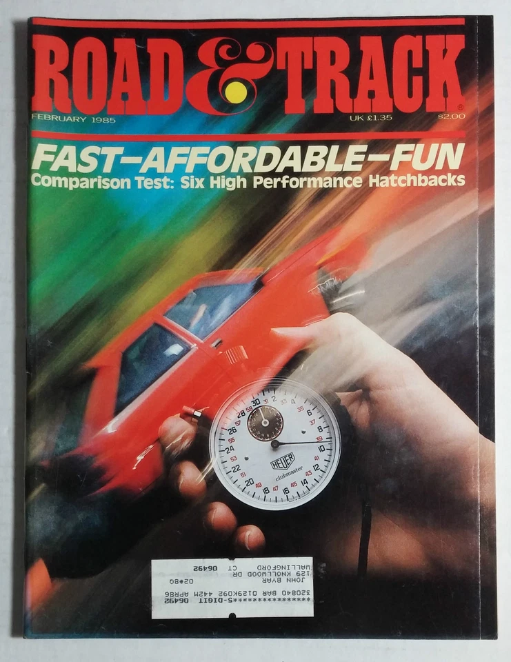 ROAD & TRACK CAR MAGAZINE 1985 FEBRUARY PERFORMANCE HATCHBACKS Foto 1 de 1