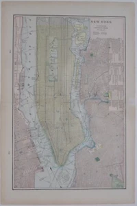 Original 1902 Antique Map NEW YORK CITY Manhattan Brooklyn Elevated Railroads - Picture 1 of 14