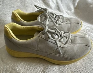 Women’s Leather Shoes Size 8.5 Dove Gray Sneaker Hotter Solar EUC Walking Shoe - Picture 1 of 12