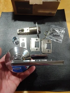 (6) NEW SCHLAGE LATITUDE F10 PASSAGE LEVER ( HALL AND CLOSET ) 625 BRIGHT CHROME - Picture 1 of 3