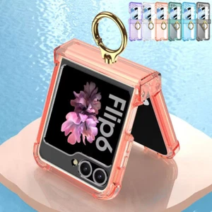 Case For Samsung Galaxy Z Flip6 Flip7 4 ShockProof Glass Ring Holder Hinge Cover - Picture 1 of 17