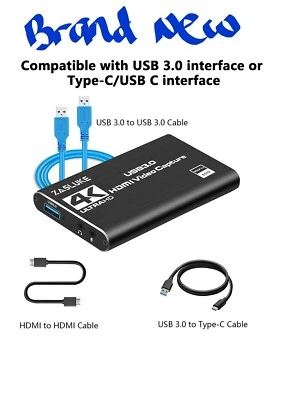  Game Capture Card, USB 3.0 4K Audio Video Capture Card with HDMI - Image 1 of 3