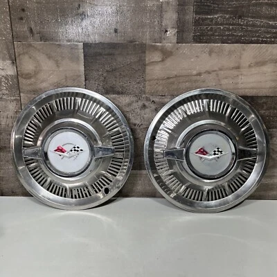 PAR 1960 Chevrolet Impala SS 14" 1960 tapacubos giratorio años 60 MUY RARO cubierta de rueda 60 Foto 1 de 4