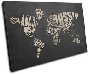 trabajo atlas tipografía mapas banderas LIENZO ARTE PARED impresión imagen VA - Imagen 1 de 1
