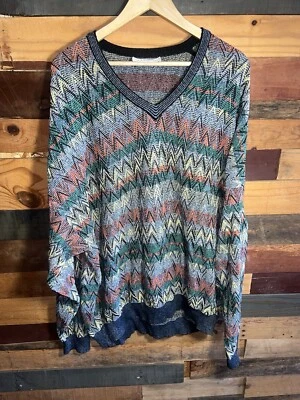 VINTAGE Grandpa Sweater Mens XXL Multicolored Abstract Loud St Croix Knit 90s - Image 1 of 4