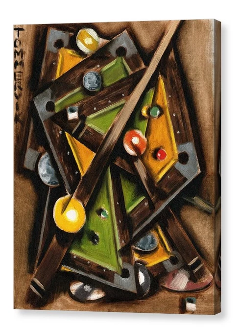 Game Room Artwork Unique Old Pool Table Billiards Wall Art For Sale By Tommervik - Image 1 of 1