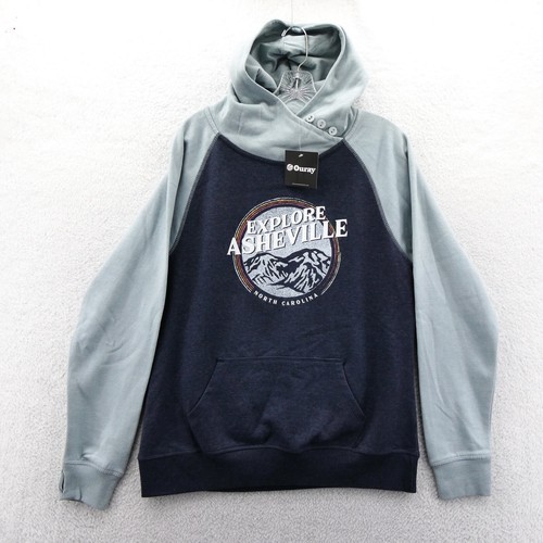 VETEMENTS Felpa con cappuccio Asheville donna blu medio grigio carolina pile naturale nuova