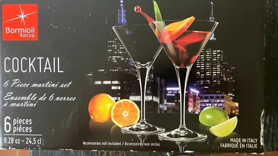 Bormioli Rocco Juego de Martini 6 Piezas Nuevo en Caja Hecho en Italia Foto 1 de 4
