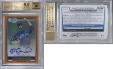 2012 Bowman Draft Chrome Picks Orange Refractor /25 Matt Smoral BGS 9.5 Auto