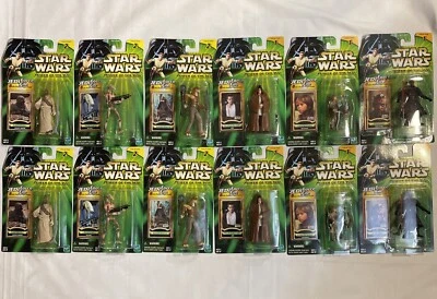 Star Wars Lot (12) Action Figures Power Of The Jedi Collection 1 & 2 Hasbro 2000 - Image 1 of 4