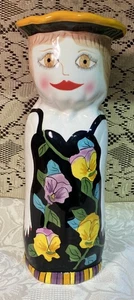 Bella Casa von Ganz Keramik Dame Vase Sophie handbemalt Susan Paley 10" (47) - Bild 1 von 2