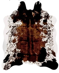 Conben Faux Cowhide Rug Large (4.6ft x 6.6ft) - No-Slip Backing, - Picture 1 of 7