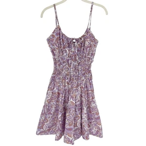 Lusana Rosa Mini Dress in Crystal Purple Paisley Size Small Sundress Australian - Picture 1 of 8