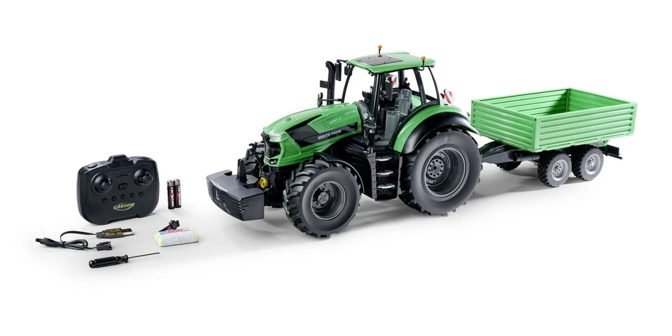 RC Traktor Deutz-Fahr 8280 TTV Carson 1:16 mit Anhänger & Kippfunktion - Bild 1 von 4