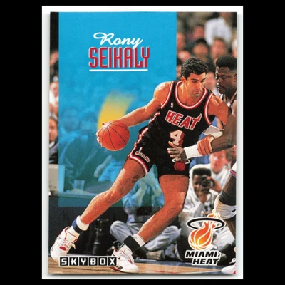 Tarjeta de baloncesto Rony Seikaly #129 1992 SkyBox Miami Heat NBA casi nueva Foto 1 de 3