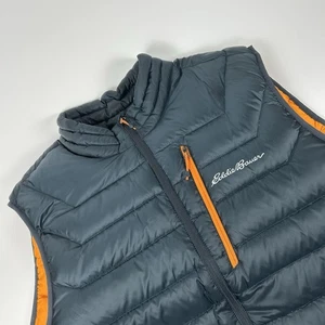 Eddie Bauer Herren Gr. 2XL First Ascent Quantum EB800 grau Daunen gefüllt Puffer Weste - Bild 1 von 13