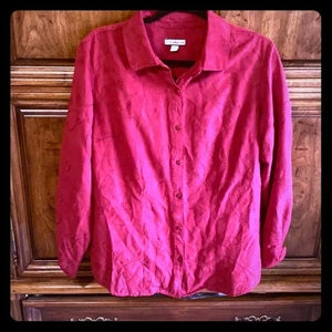 Camisa Western Croft & Barrow Vintage Bordada Country Para Mujer Mediana Cottage - Imagen 1 de 5