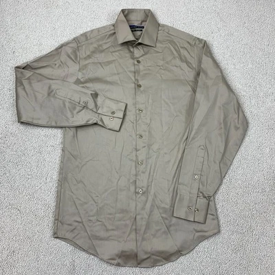 Geoffrey Beene Fitted No Iron Dress Shirt Men's 14.5 Long Sleeve Tan - Image 1 of 4