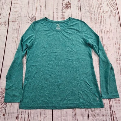 Dasnkin Now Semi-Fitted Green Long Sleeve Cotton Blend T-Shirt Women's L - Image 1 of 4
