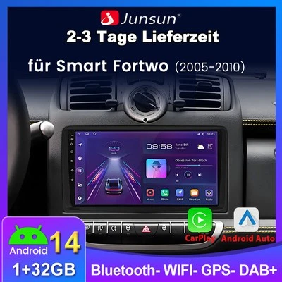 Android 14 CarPlay Für Smart Fortwo 451 2005-2010 Autoradio GPS Navi DAB USB RDS - Bild 1 von 4