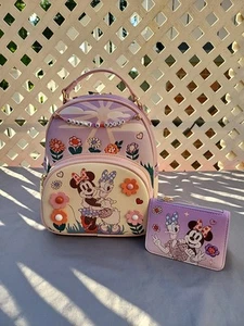 Loungefly Disney Minnie & Daisy Bracciale Amicizia Zaino Floreale e Portafoglio Nuovo con etichette - Foto 1 di 6