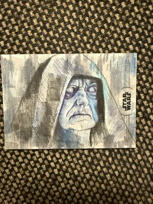 Topps Chrome Perspectives Star Wars - Palpatine - Cartão de esboço Lloyd Mills! 1/1 - Imagem 1 de 2