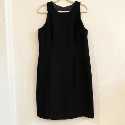 Vestido Sandra Darren para mujer negro sin mangas forrado 14P Petite Career Foto 1 de 4