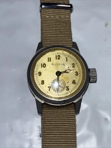 RUNS FOR REPAIR Vintage Bulova 1917-H 10BM US Military Issued Korean War Era - Picture 1 of 18