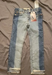 Girl's Size 6 Slim Stretch Levi's Girlfriend Jeans, Two Tone Distressed NWT - Picture 1 of 5