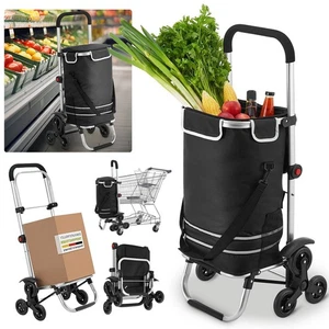 Einkaufstrolley Trolley Klappbar Einkaufswagen m. Kühlfach Treppensteiger Tasche - Bild 1 von 33