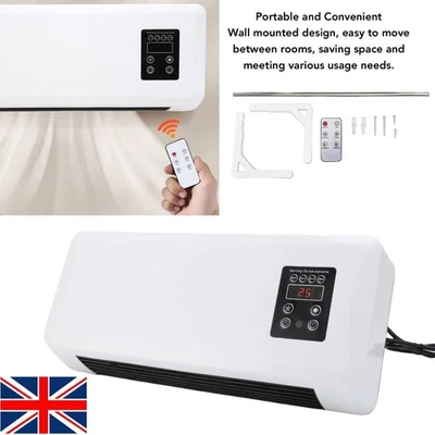 2in1 Wall Mounted Electric Small Air Conditioner Fan Heater Remote Control - Image 1 of 4