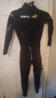 Traje de neopreno Ripcurl Kids negro E-Bomb E Bomb cremallera trasera 3/2 talla 14 rodillas reforzadas Foto 1 de 3