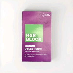 NEW H&R Block Tax Software Deluxe + State 2024 PC/Mac - Picture 1 of 3