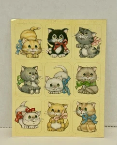 Vintage 1980s Rare Kitten Sticker Sheet - Picture 1 of 6